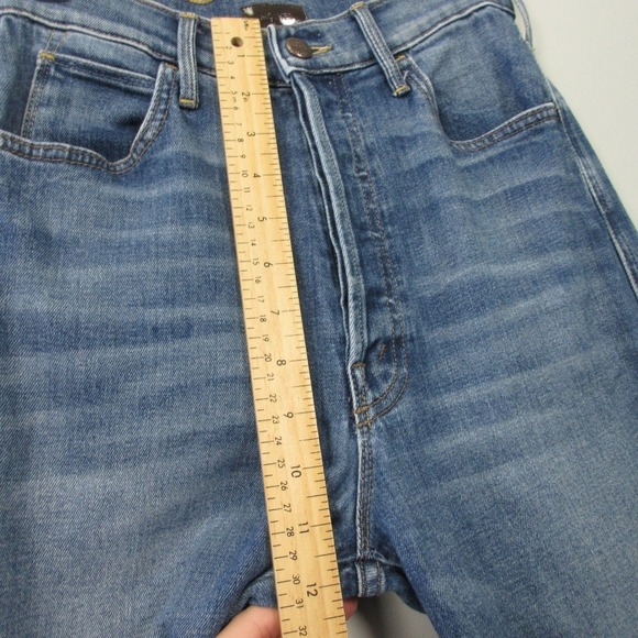 Mother The Tripper Weekender Fray Jeans Women 25 Light Wash Straight Button 524 - Picture 14 of 16